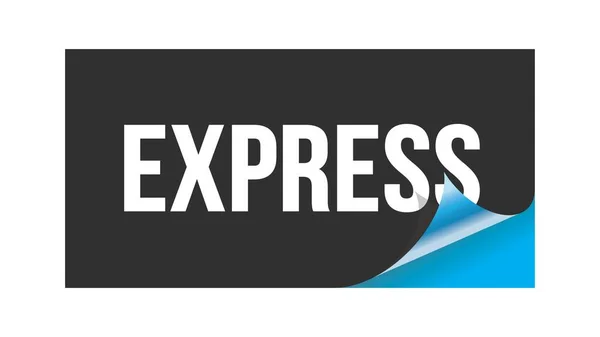 Testo Express Scritto Sul Timbro Adesivo Blu Nero — Foto Stock