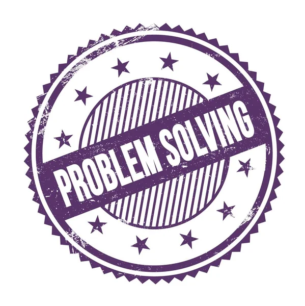 Problem Solving Text Written Purple Indigo Grungy Zig Zag Borders — Stock Photo, Image