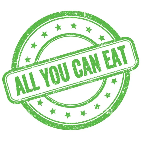All You Can Eat Text Green Vintage Grungy Rubber Stamp — Stok Foto