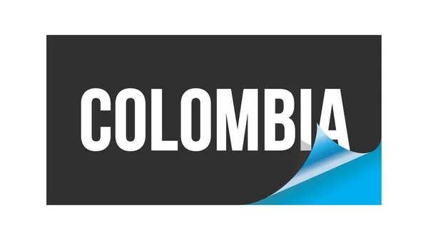 Colombia Κείμενο Γραμμένο Μαύρο Μπλε Αυτοκόλλητο Σφραγίδα — Φωτογραφία Αρχείου