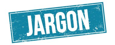 Mavi grungy dikdörtgen damga işareti üzerindeki JARGON metni.