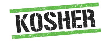 KOSHER metni siyah yeşil grungy satır işareti üzerine.