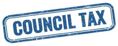 Mavi grungy vintage dikdörtgen damgalı COUNCIL Vergi metni.