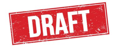 Kırmızı grungy dikdörtgen damga işareti üzerindeki DRAFT metni.