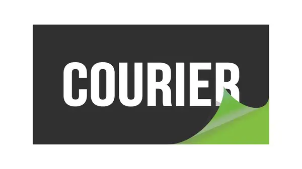 Texto Courier Escrito Selo Verde Preto — Fotografia de Stock