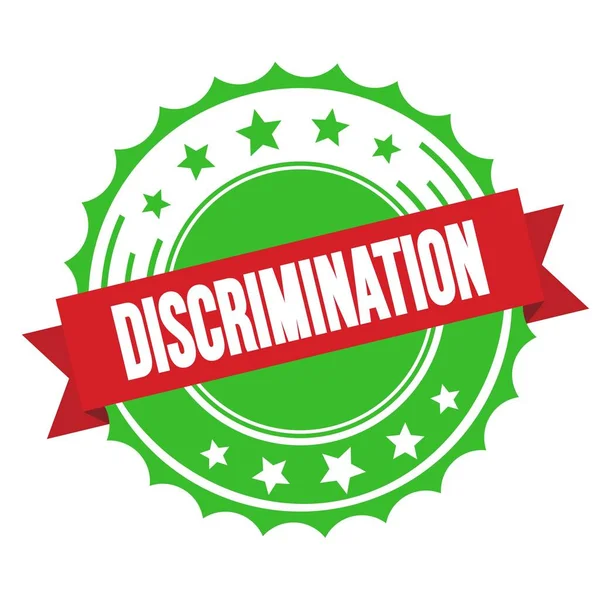 Discrimination Texte Sur Timbre Insigne Ruban Rouge Vert — Photo