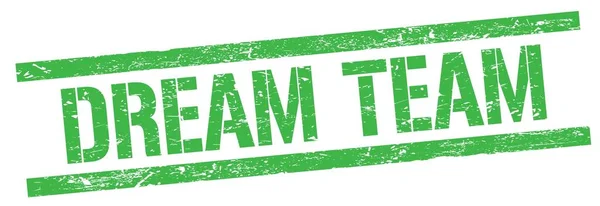 Dream Team Tekst Zielony Grungy Prostokątny Znak Znaczka — Zdjęcie stockowe