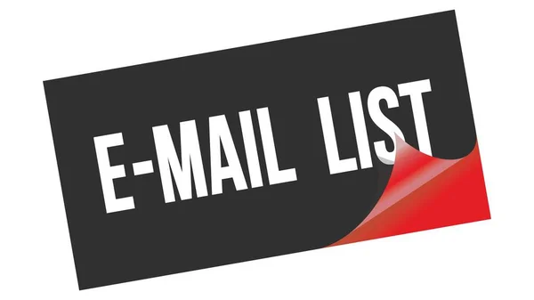 Mail List Tekst Napisany Znaczku Czarnej Czerwonej Naklejki — Zdjęcie stockowe