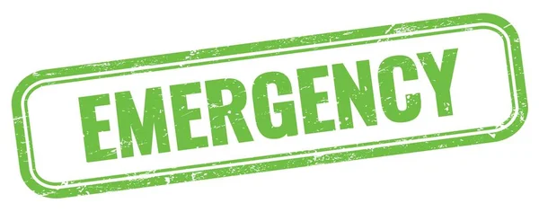 Emergency Text Auf Grünem Grungy Vintage Rechteck Stempel — Stockfoto
