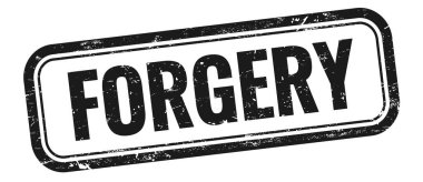 Siyah grungy vintage dikdörtgen damgalı ForGERY metin.