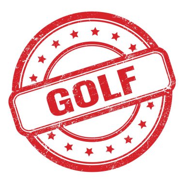 Kırmızı grungy vintage lastik mühür üzerine GOLF metni.