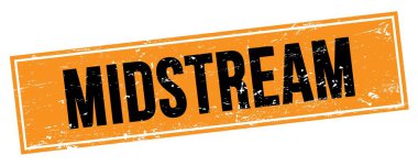 Siyah turuncu grungy dikdörtgen mühür işareti üzerinde MIDSTREAM metni.