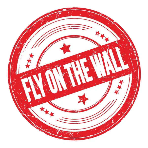 Fly Wall Texto Vermelho Redondo Selo Textura Grungy — Fotografia de Stock