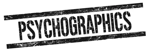 Psychografics Tekst Czarnym Prostokącie Grungy Znak Znaczka — Zdjęcie stockowe