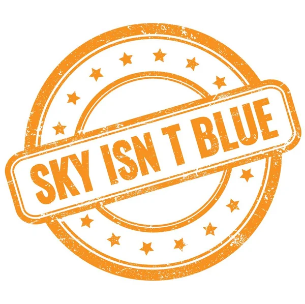 Sky Isn Blue Texto Laranja Vintage Grungy Rodada Selo Borracha — Fotografia de Stock