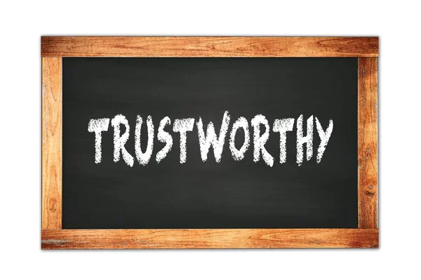 Trustworthy Text Written Black Wooden Frame School Blackboard — Stock Photo, Image