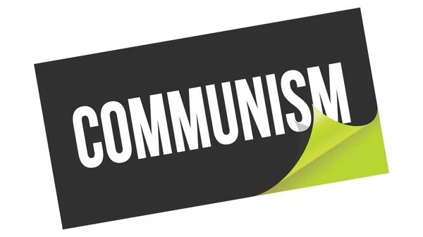 Texte Communisme Écrit Sur Timbre Autocollant Noir Vert — Photo