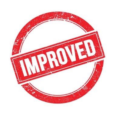 Kırmızı grungy yuvarlak vintage pul üzerinde IMPROED metin.