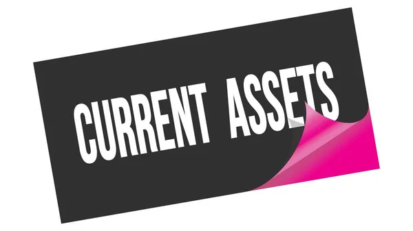 Current Assets Text Written Black Pink Sticker Stamp — 图库照片