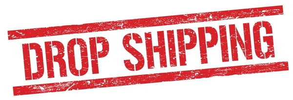 Teks Shipping Drop Pada Tanda Cap Persegi Panjang Buram Merah — Stok Foto