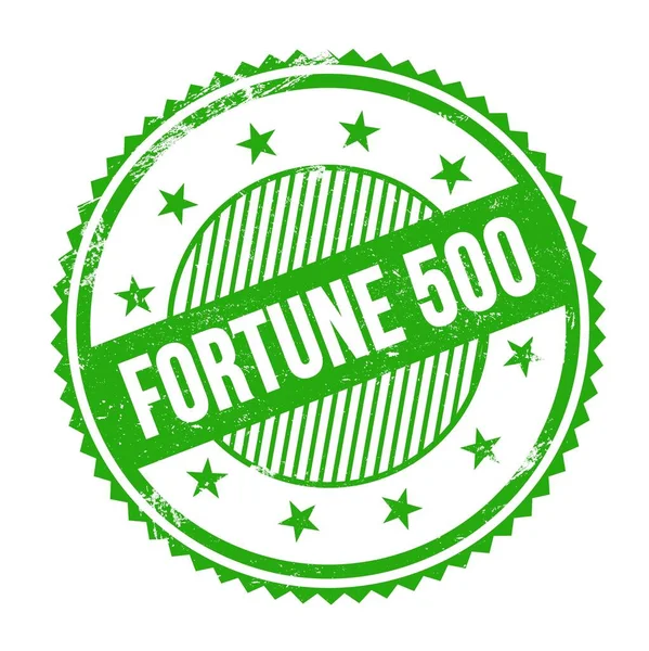 Fortune 500 Text Written Green Grungy Zig Zag Borders Stamp — Stock Photo, Image