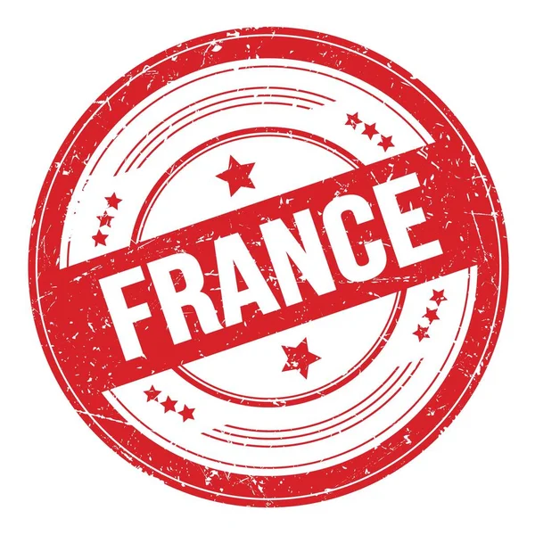 Francia Testo Rosso Rotondo Grungy Texture Timbro — Foto Stock