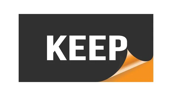 Keep Text Written Black Orange Sticker Stamp — Stock Photo, Image