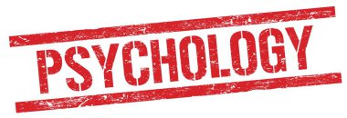 Kırmızı grungy dikdörtgen damga işareti üzerinde PSYCHOLOGY metin.