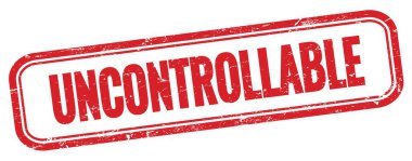 Kırmızı grungy vintage dikdörtgen pulu üzerinde Kontrol Edilemez metin.