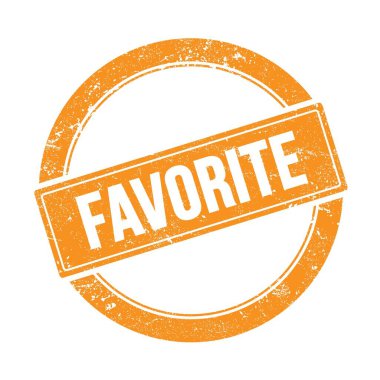 Turuncu grungy yuvarlak vintage pullu FAVORITE metin.
