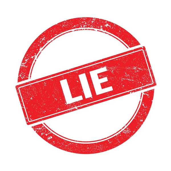 Lie Text Red Grungy Vintage Stamp — Stock Photo, Image