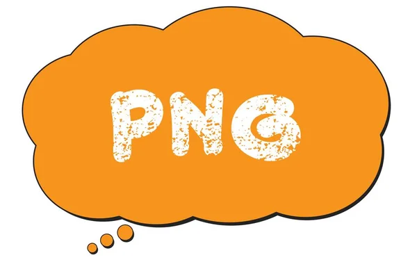 Png Text Written Orange Thought Cloud Bubble — Stock Photo, Image