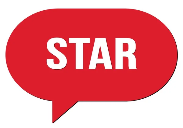 Star Szöveg Piros Beszéd Buborék Bélyegzővel Írva — Stock Fotó