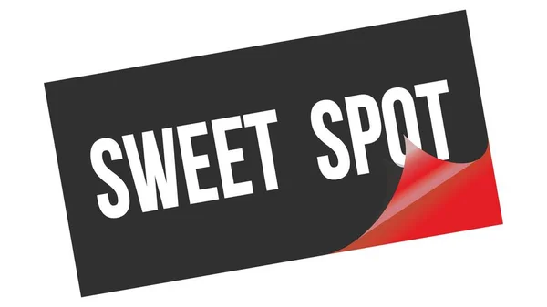 Sweet Spot Texte Écrit Sur Timbre Autocollant Noir Rouge — Photo