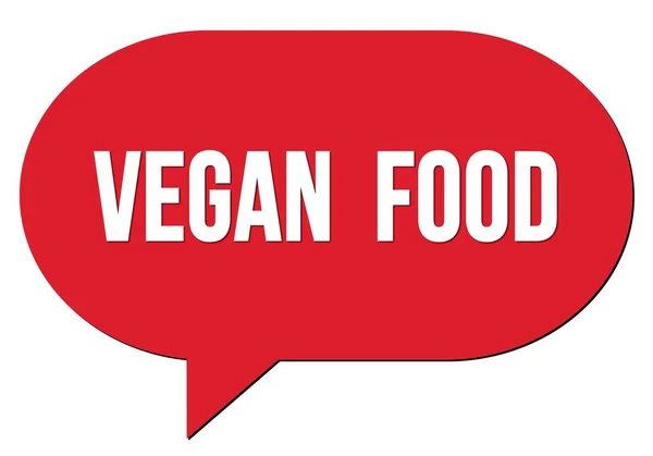 Vegan Food Texte Écrit Dans Timbre Bulle Rouge — Photo