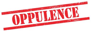Kırmızı grungy dikdörtgen vintage damga üzerinde OPPULENCE metin.