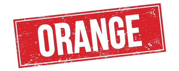 Orange Text Red Grungy Rectangle Stamp Sign — Stock Photo, Image