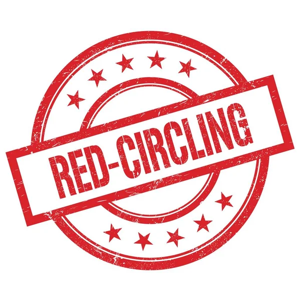 Red Circlingテキスト赤丸ヴィンテージゴムスタンプ — ストック写真