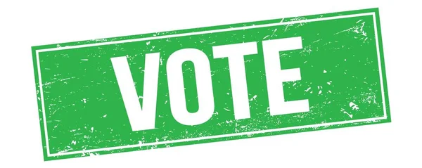 Vote Text Green Grungy Rectangle Stamp Sign — Stock Photo, Image