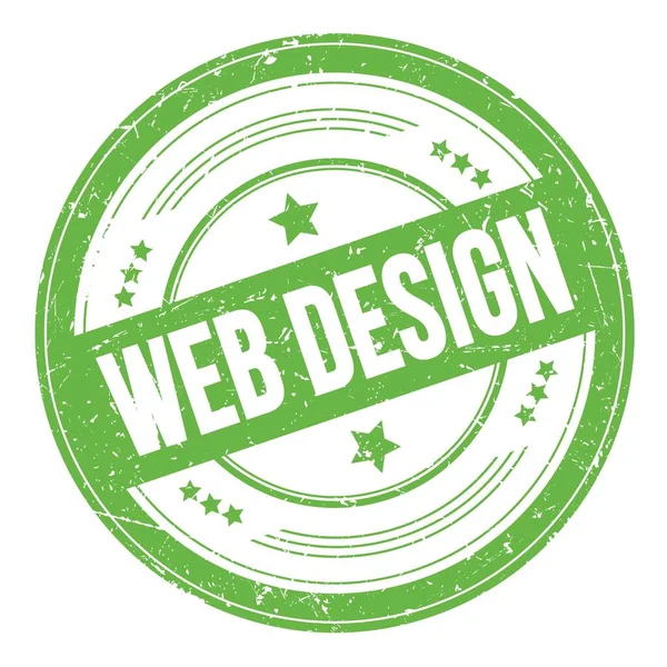 Web Design Text Green Grungy Texture Stamp — ストック写真
