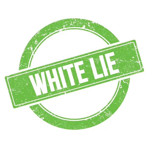 White Lie Testo Verde Grungy Rotondo Timbro Vintage — Foto Stock