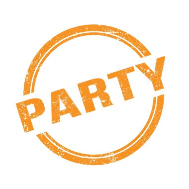 Turuncu grungy vintage damgalı parti metni.