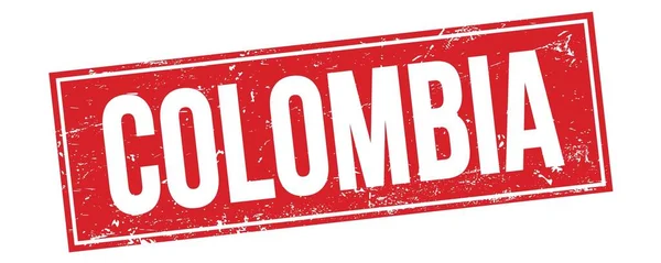 Colombia Word Written Red Grungy Rectangle Stamp — стокове фото
