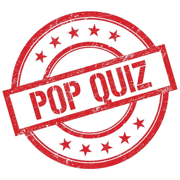 Pop Quiz Text Skriven Röd Rund Vintage Gummi Stämpel — Stockfoto