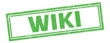 WIKI metin üzerinde yeşil grungy vintage dikdörtgen damgası.