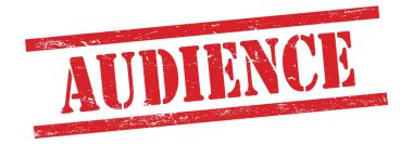 Kırmızı grungy dikdörtgen damgası üzerine yazılmış AUDIENCE kelimesi