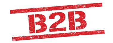 Kırmızı grungy dikdörtgen damga işareti üzerinde B2B metin.