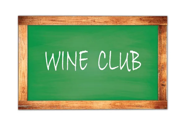 Wine Club Texto Escrito Pizarra Escolar Marco Madera Verde — Foto de Stock
