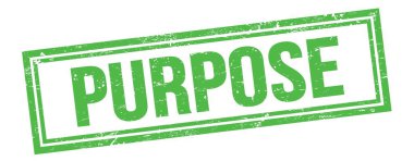 Yeşil grungy vintage dikdörtgen damgalı PURPOSE metni.