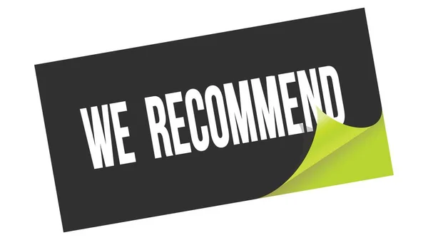 Recommend Text Written Black Green Sticker Stamp — Stock Photo, Image